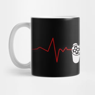 Red Lover Heartbeat T-Shirt Video Gamer Gift Mug